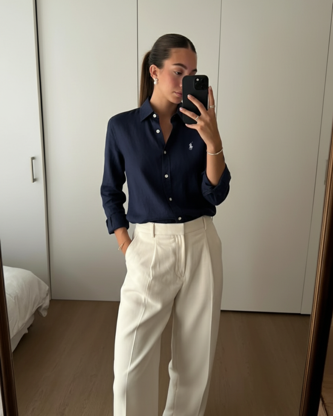 Camisa de Lino de Manga Larga