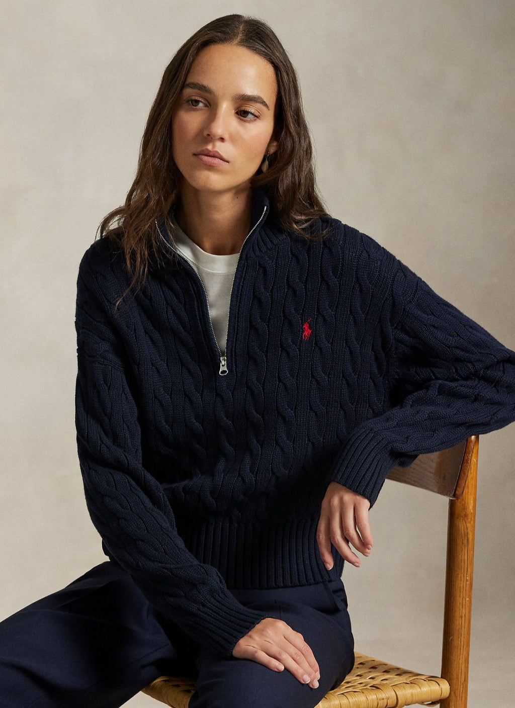 Suéter Trenzado con Cierre 1/4 Polo Ralph Lauren