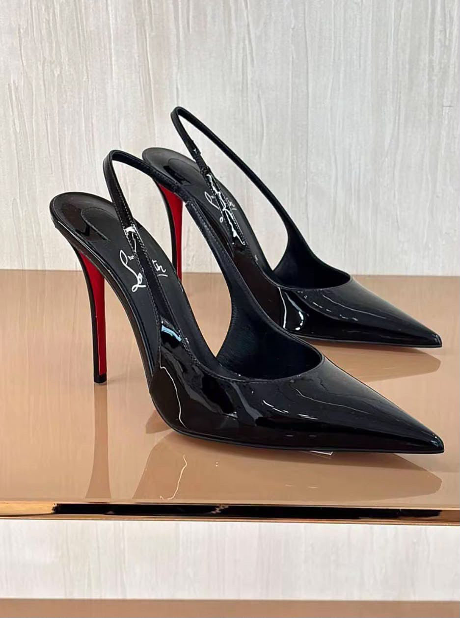 Christian Louboutin Miss Z Sling Back 100 mm Patent Calf Leather Pumps