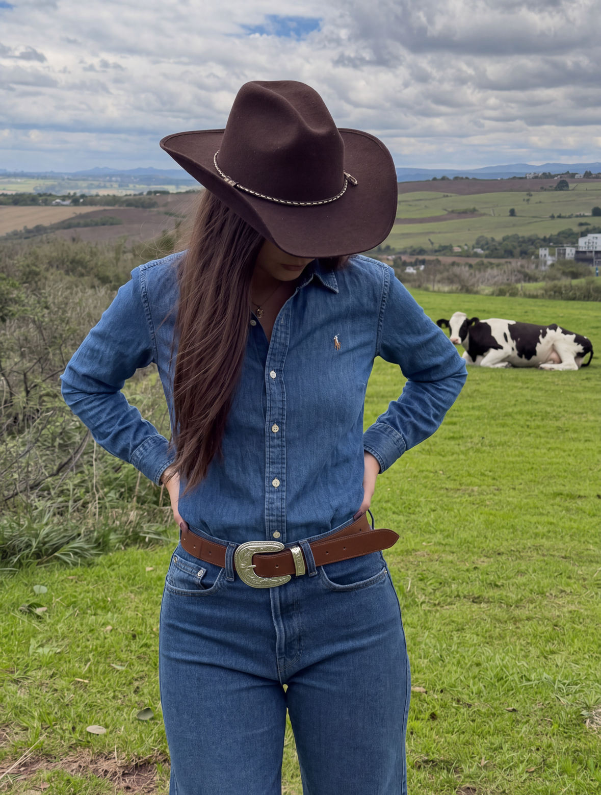 Camisa de Denim Clásica de Botones