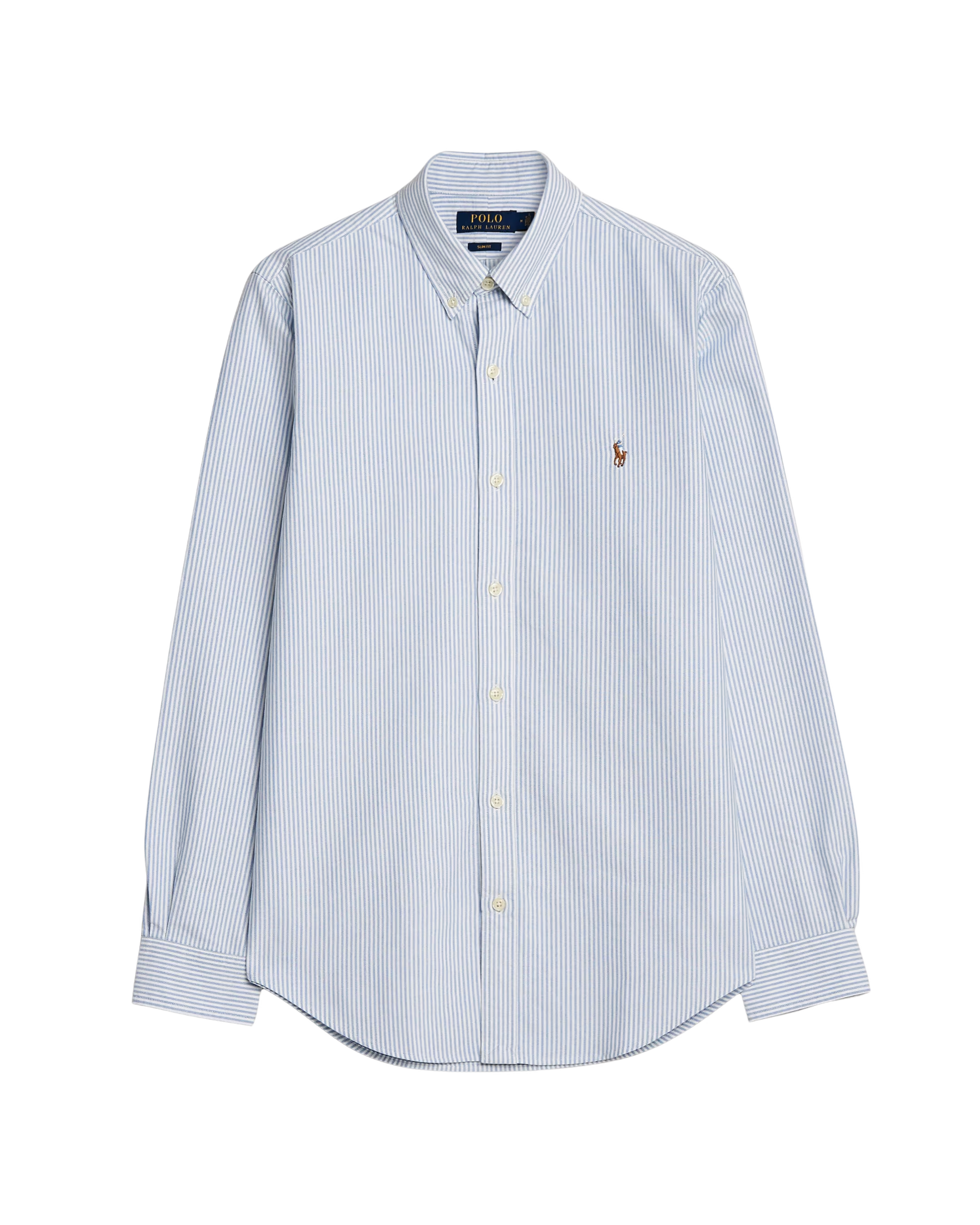 Camisa Celeste con Rayas Blancas Polo Ralph Lauren