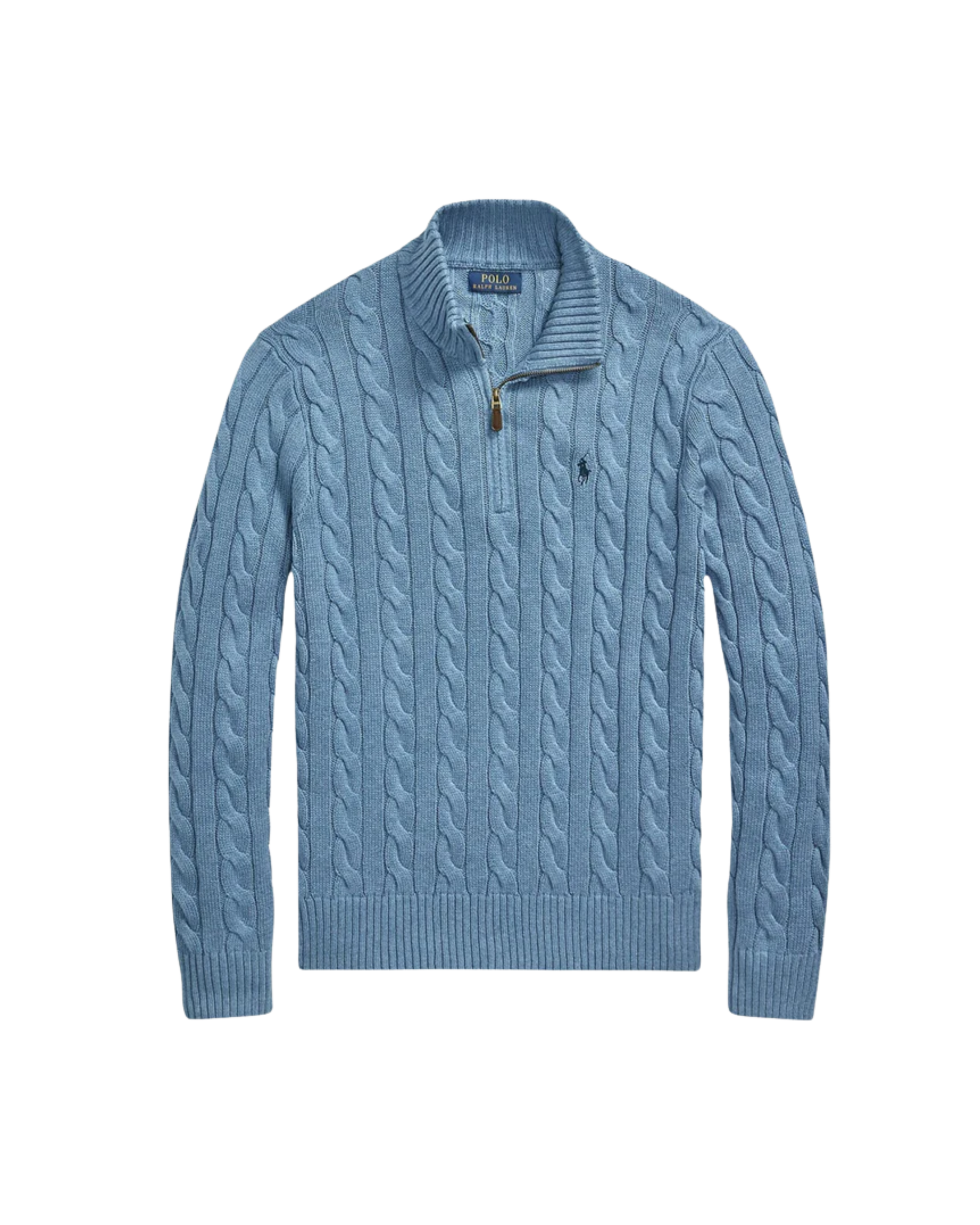 Suéter de Algodón Trenzado con Cierre 1/4 Polo Ralph Lauren