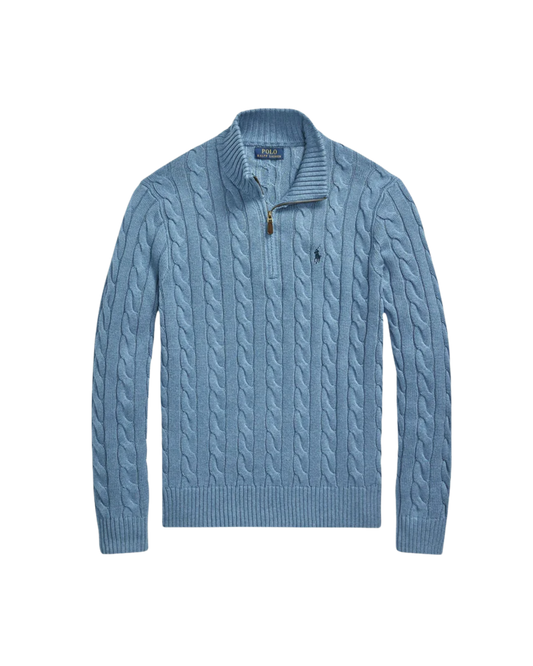 Suéter de Algodón Trenzado con Cierre 1/4 Polo Ralph Lauren