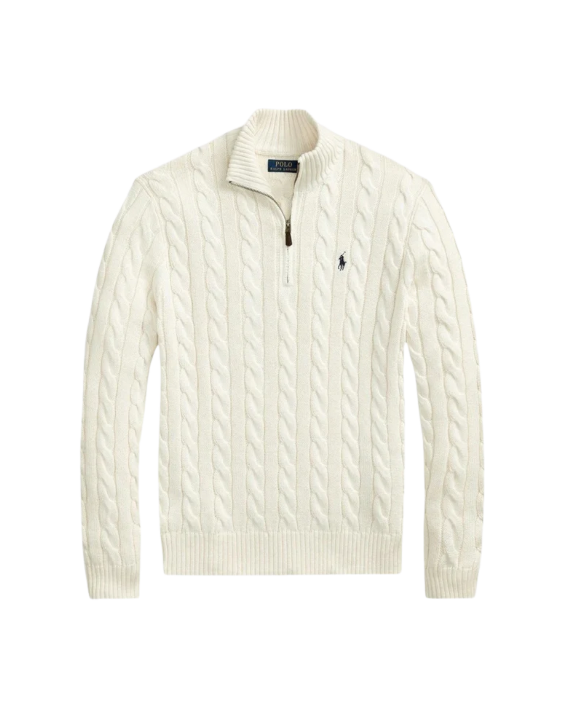 Suéter de Algodón Trenzado con Cierre 1/4 Polo Ralph Lauren