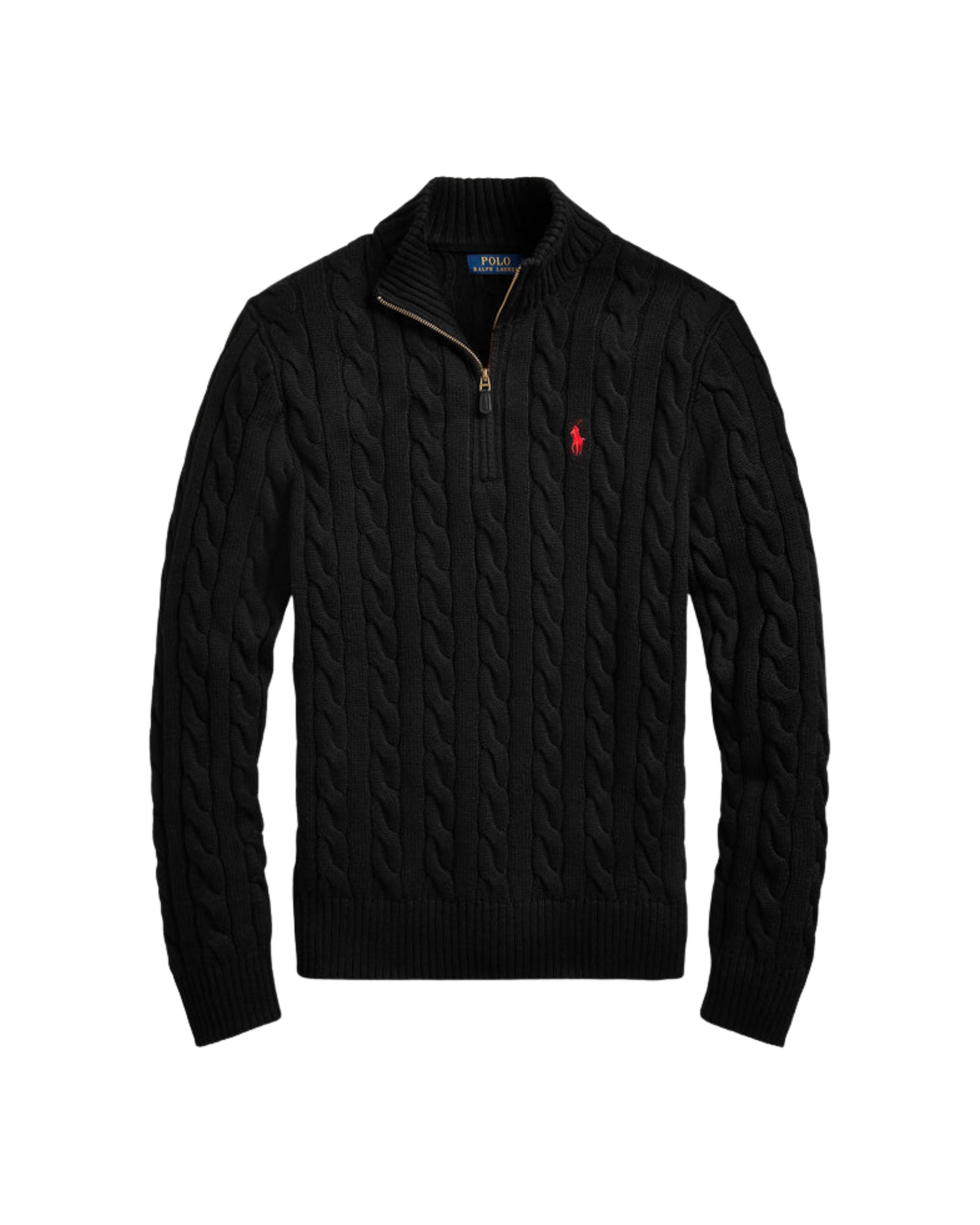 Suéter de Algodón Trenzado con Cierre 1/4 Polo Ralph Lauren