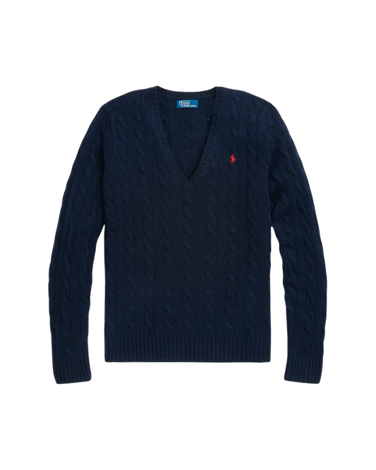 Suéter Trenzado con Cuello en V Polo Ralph Lauren (Mujer)