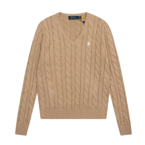Suéter Trenzado con Cuello en V Polo Ralph Lauren (Mujer)