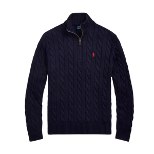 Suéter de Algodón Trenzado con Cierre 1/4 Polo Ralph Lauren