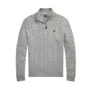 Suéter de Algodón Trenzado con Cierre 1/4 Polo Ralph Lauren