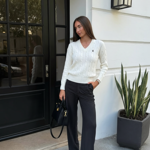 Suéteres Trenzados con Cuello en V Polo Ralph Lauren