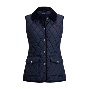 Chaleco Acolchado con Cuello de Pana Ralph Lauren