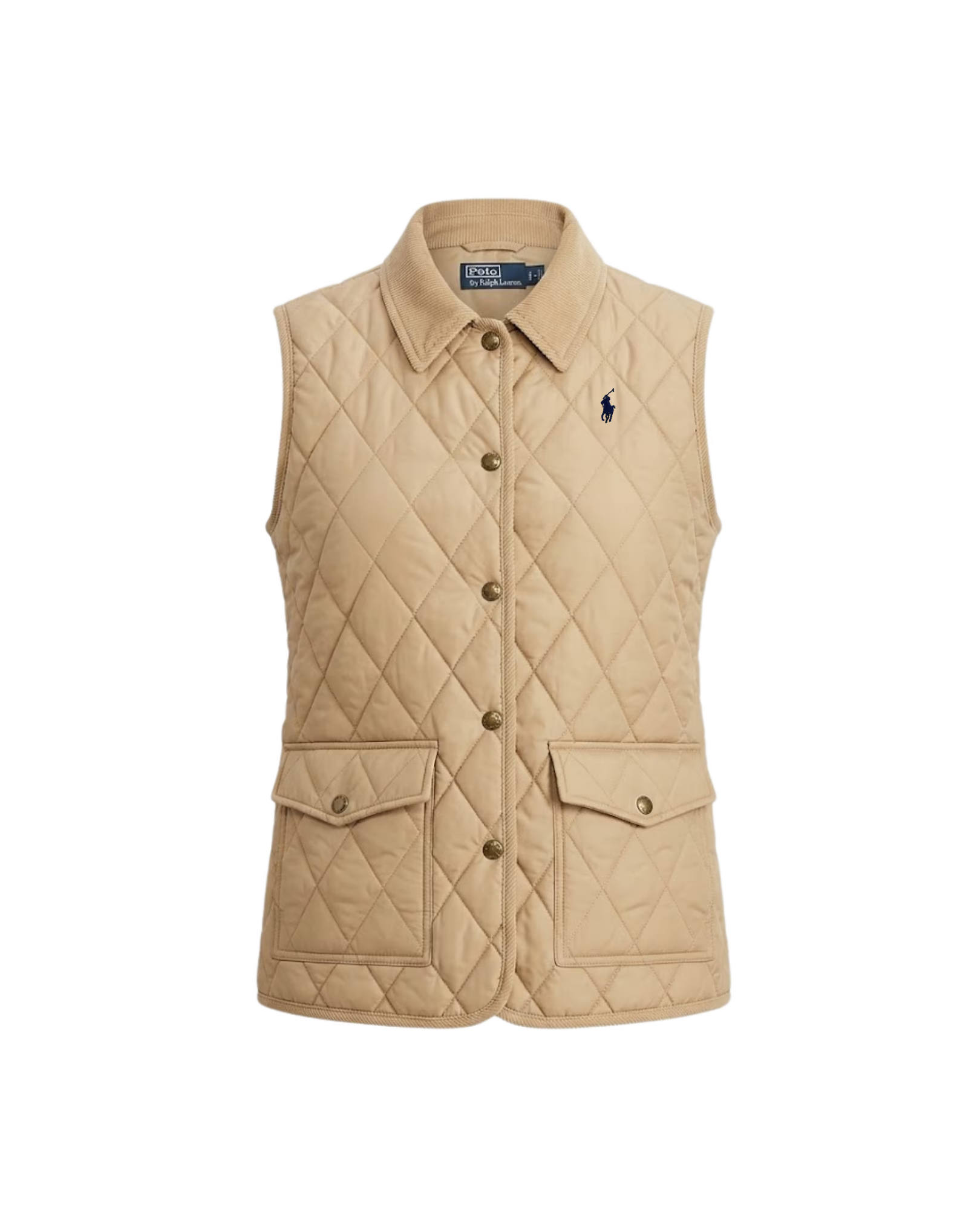 Chaleco Acolchado con Cuello de Pana Ralph Lauren