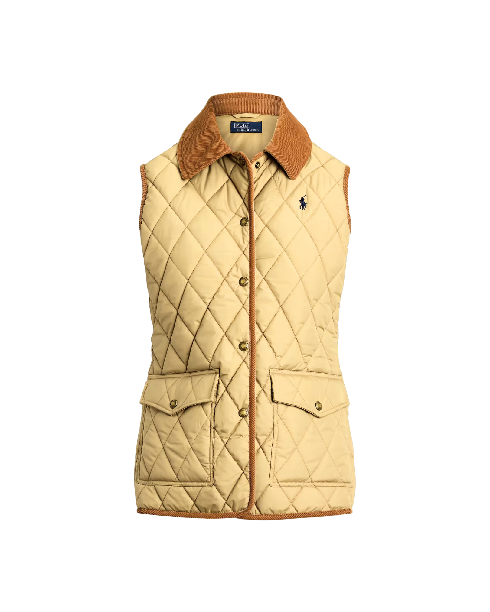 Chaleco Acolchado con Cuello de Pana Ralph Lauren