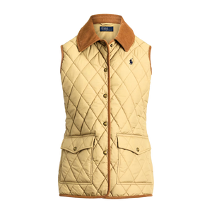 Chaleco Acolchado con Cuello de Pana Ralph Lauren