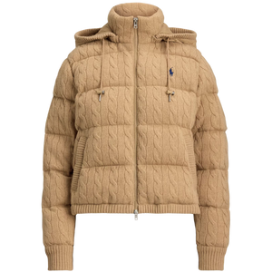 Chaqueta Acolchada de Plumón en Punto Trenzado