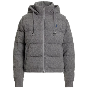 Chaqueta Acolchada de Plumón en Punto Trenzado