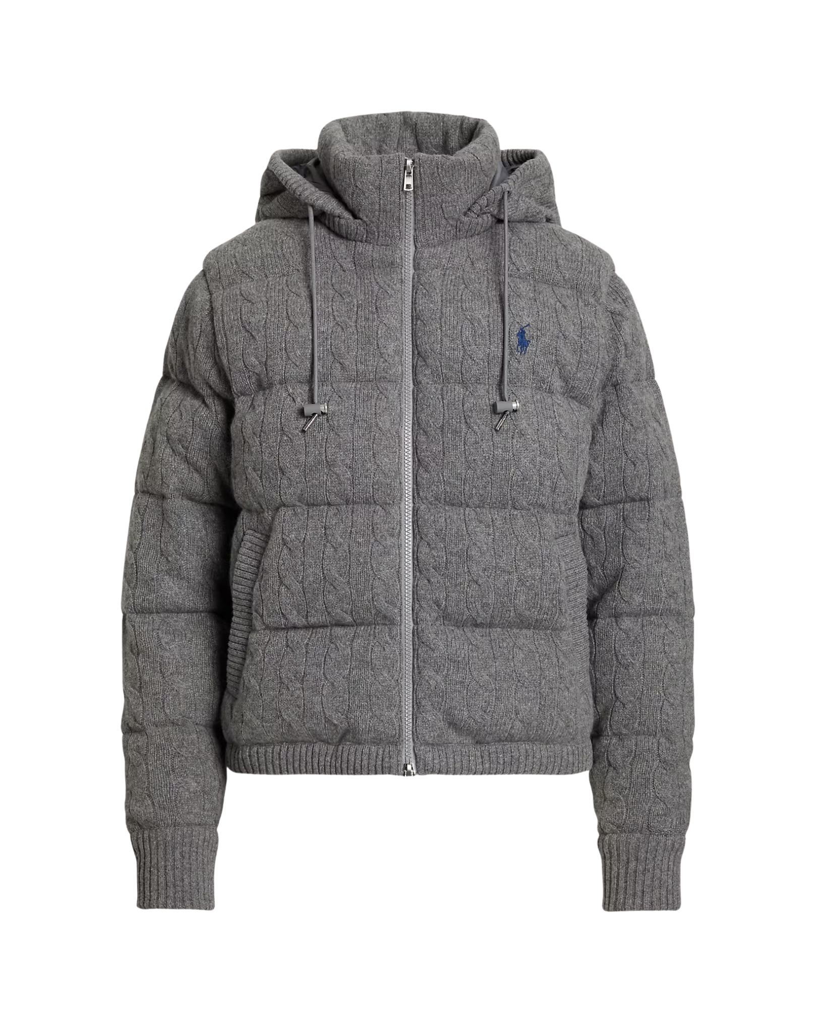 Chaqueta Acolchada de Plumón en Punto Trenzado