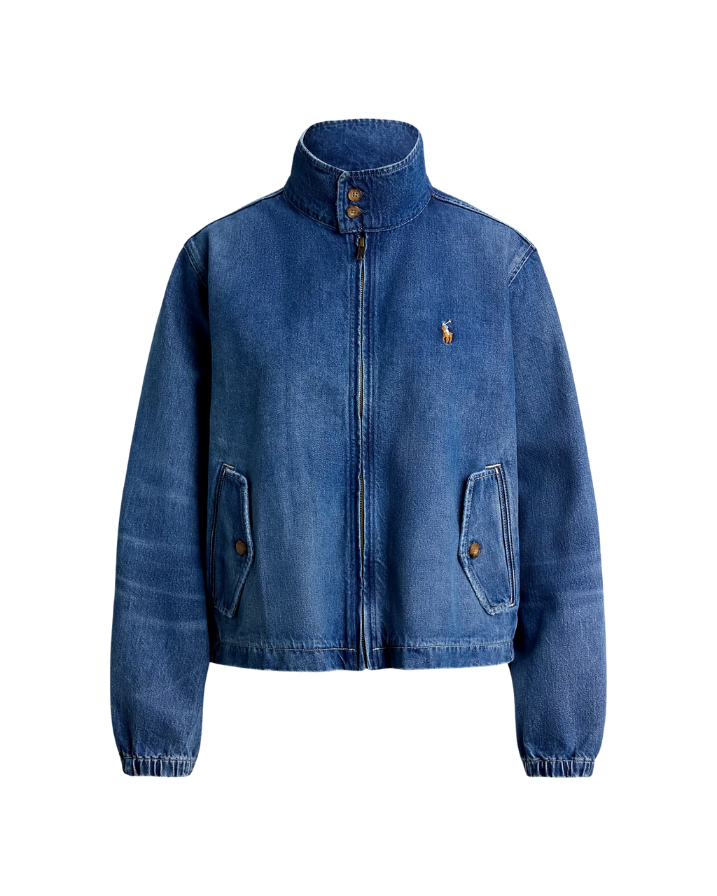 Chaqueta Denim Cazadora con Cuello Alto