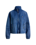 Chaqueta Denim Cazadora con Cuello Alto