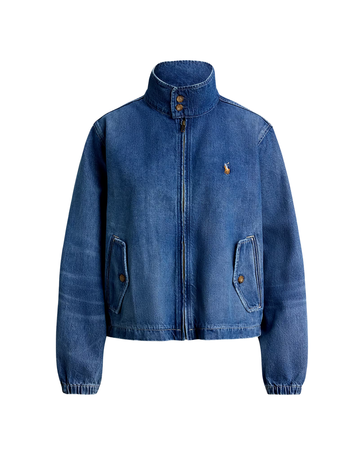 Chaqueta Denim Cazadora con Cuello Alto