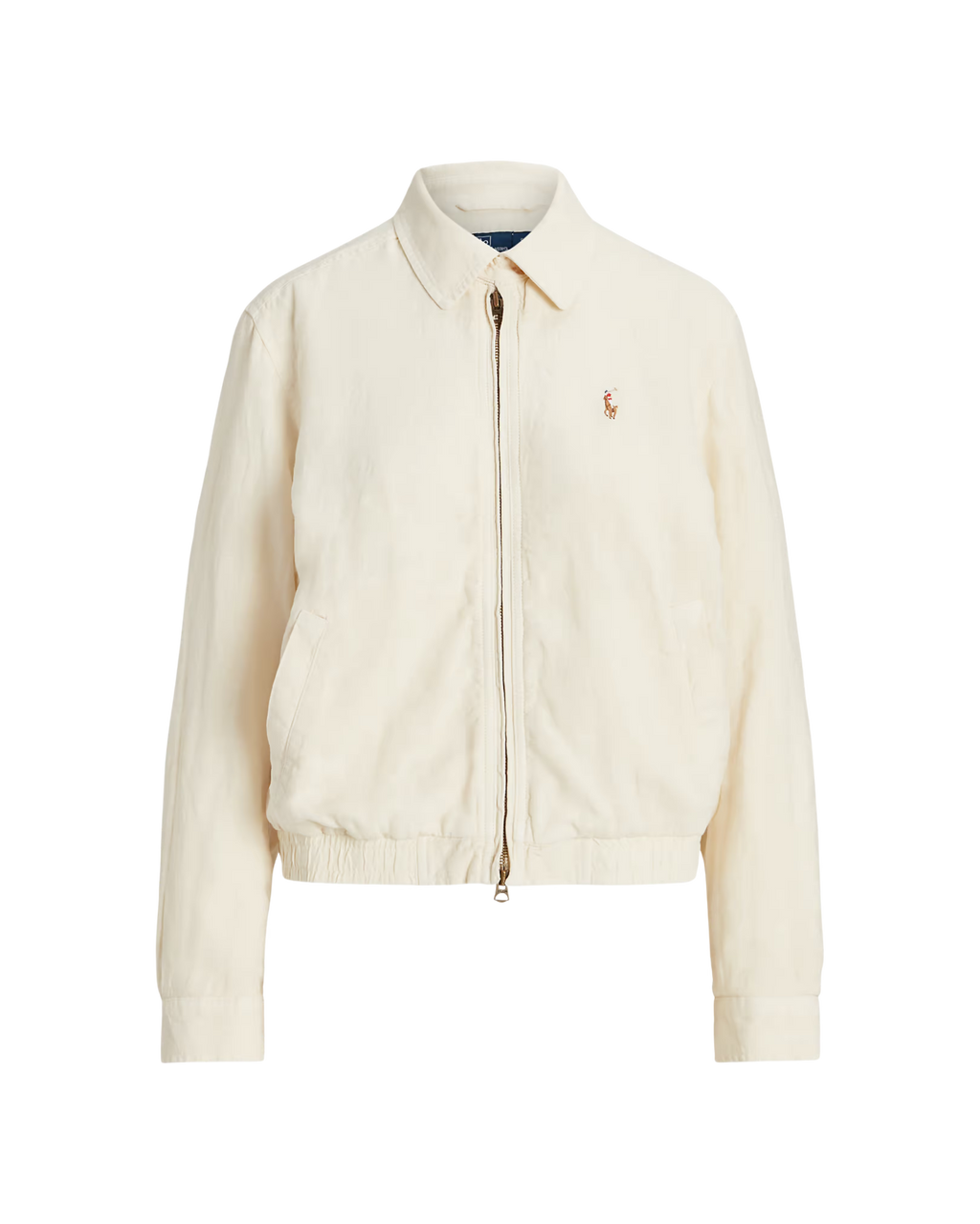 Chaqueta Harrington de Lino con Cremallera