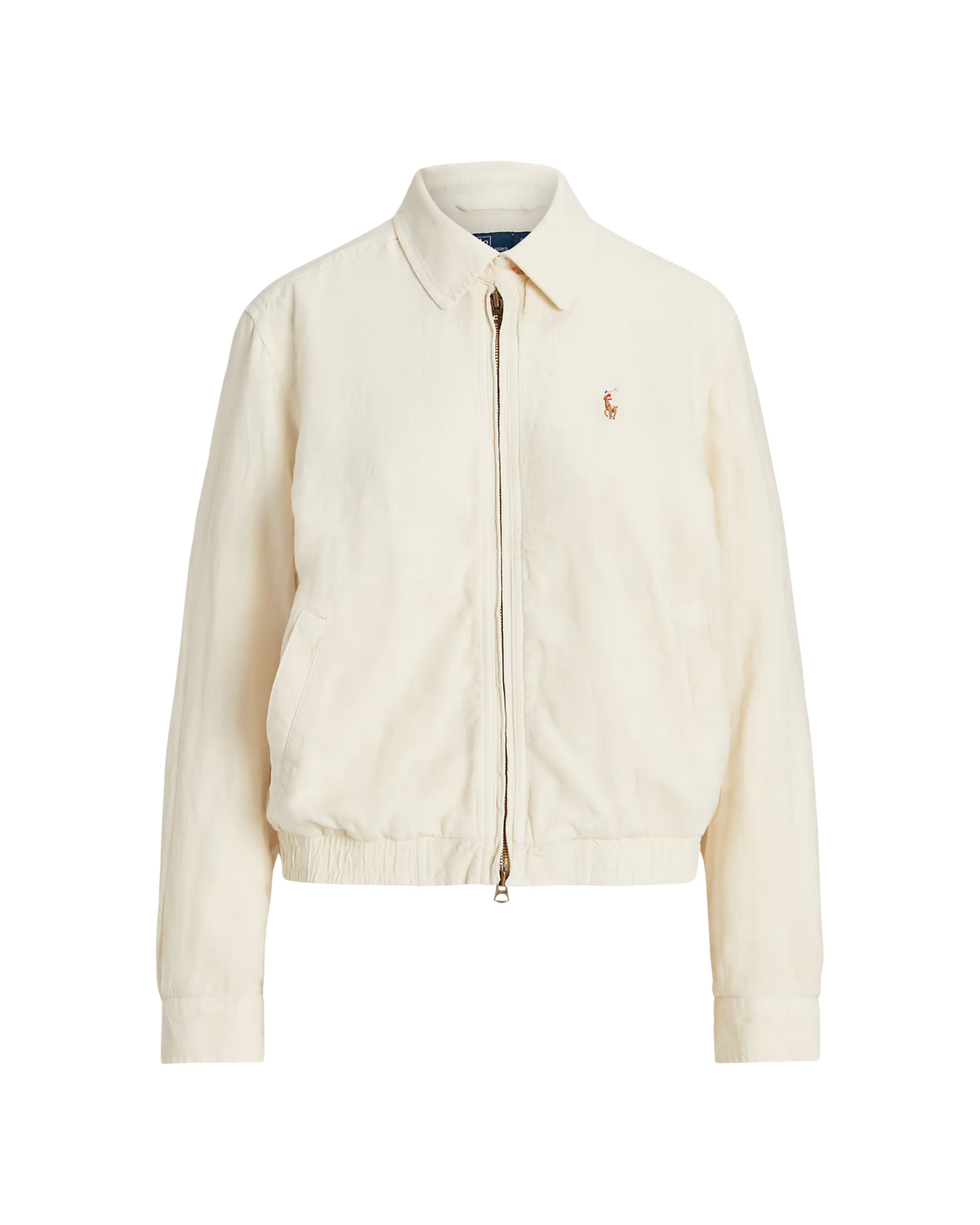 Chaqueta Harrington de Lino con Cremallera
