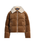 Chaqueta Acolchada de Pana con Cuello de Borrego