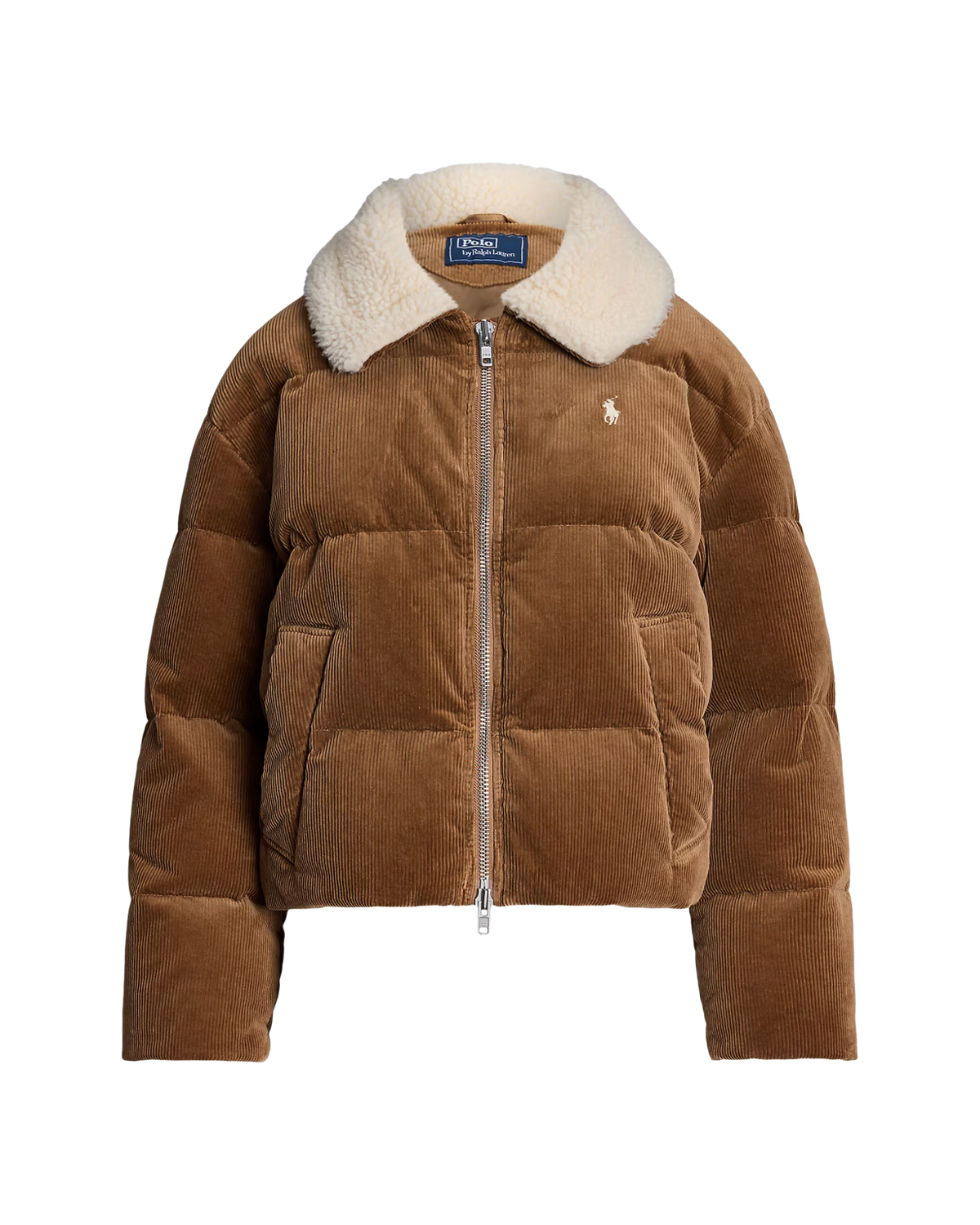 Chaqueta Acolchada de Pana con Cuello de Borrego