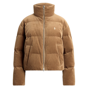 Chaqueta Acolchada de Pana con Cuello Alto