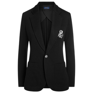 Blazer de Punto con Monograma Bordado de un Solo Botón