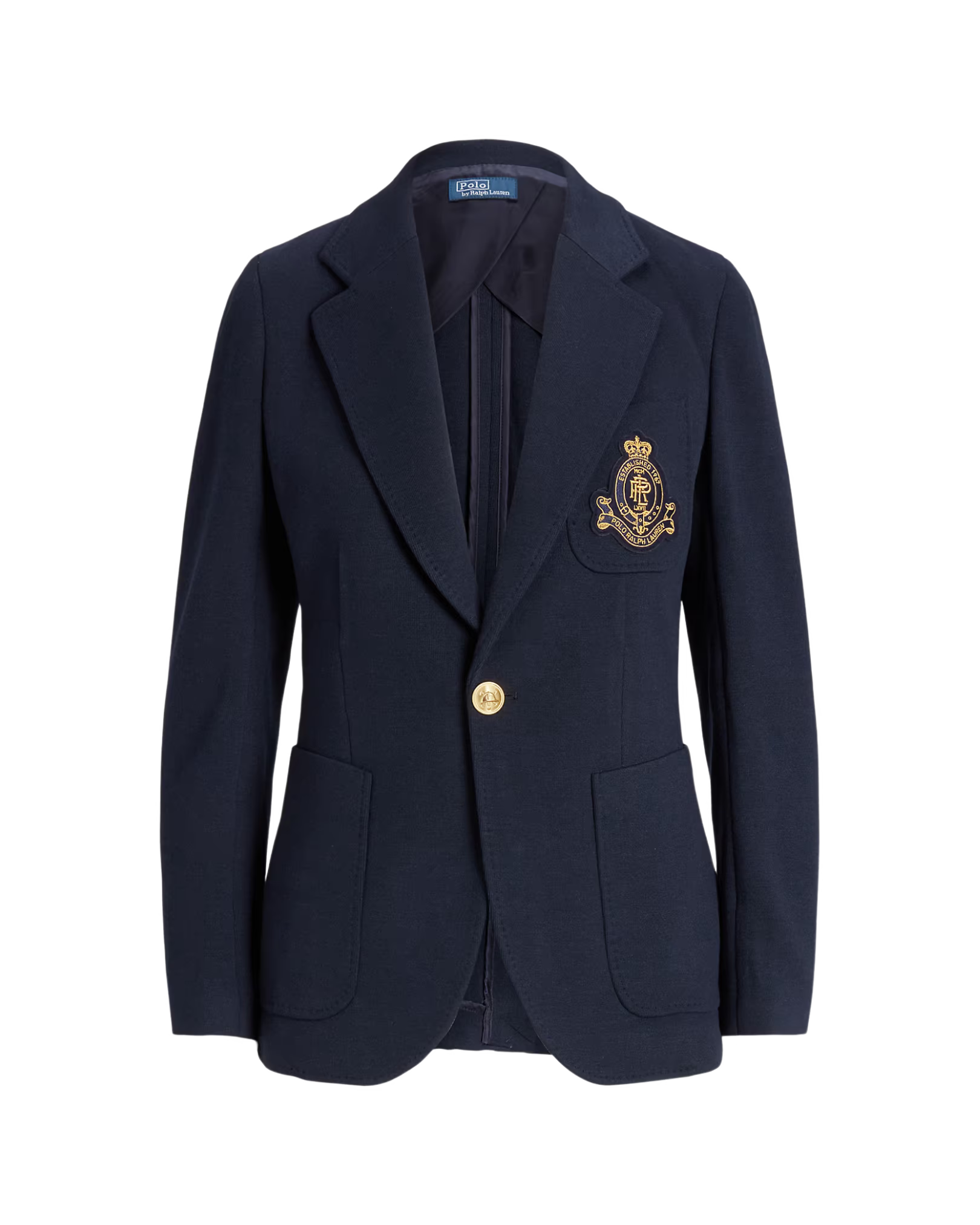 Blazer de Punto con Escudo Bordado