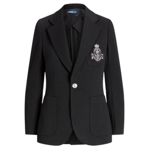 Blazer de Punto con Escudo Bordado