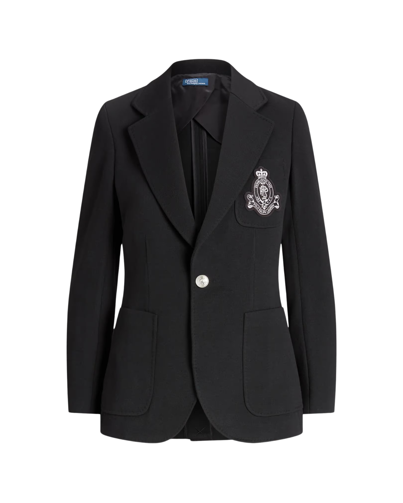 Blazer de Punto con Escudo Bordado