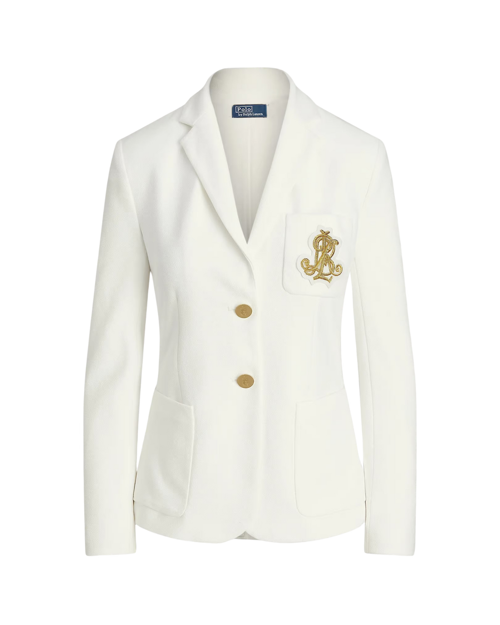 Blazer de Punto con Monograma de Dos Botones