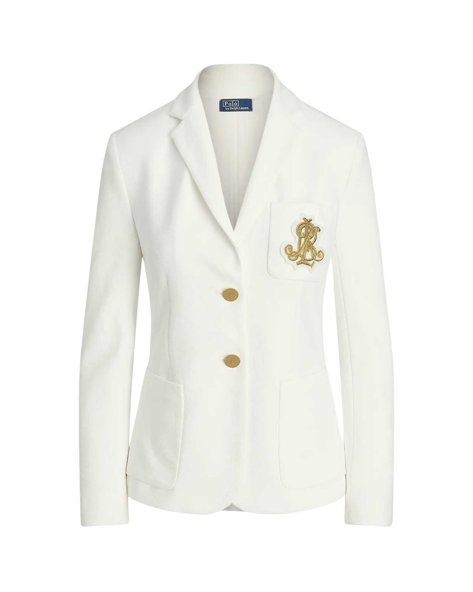 Blazer de Punto con Monograma de Dos Botones