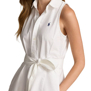 Vestido Blanco Oxford con cinturón - Polo Ralph lauren
