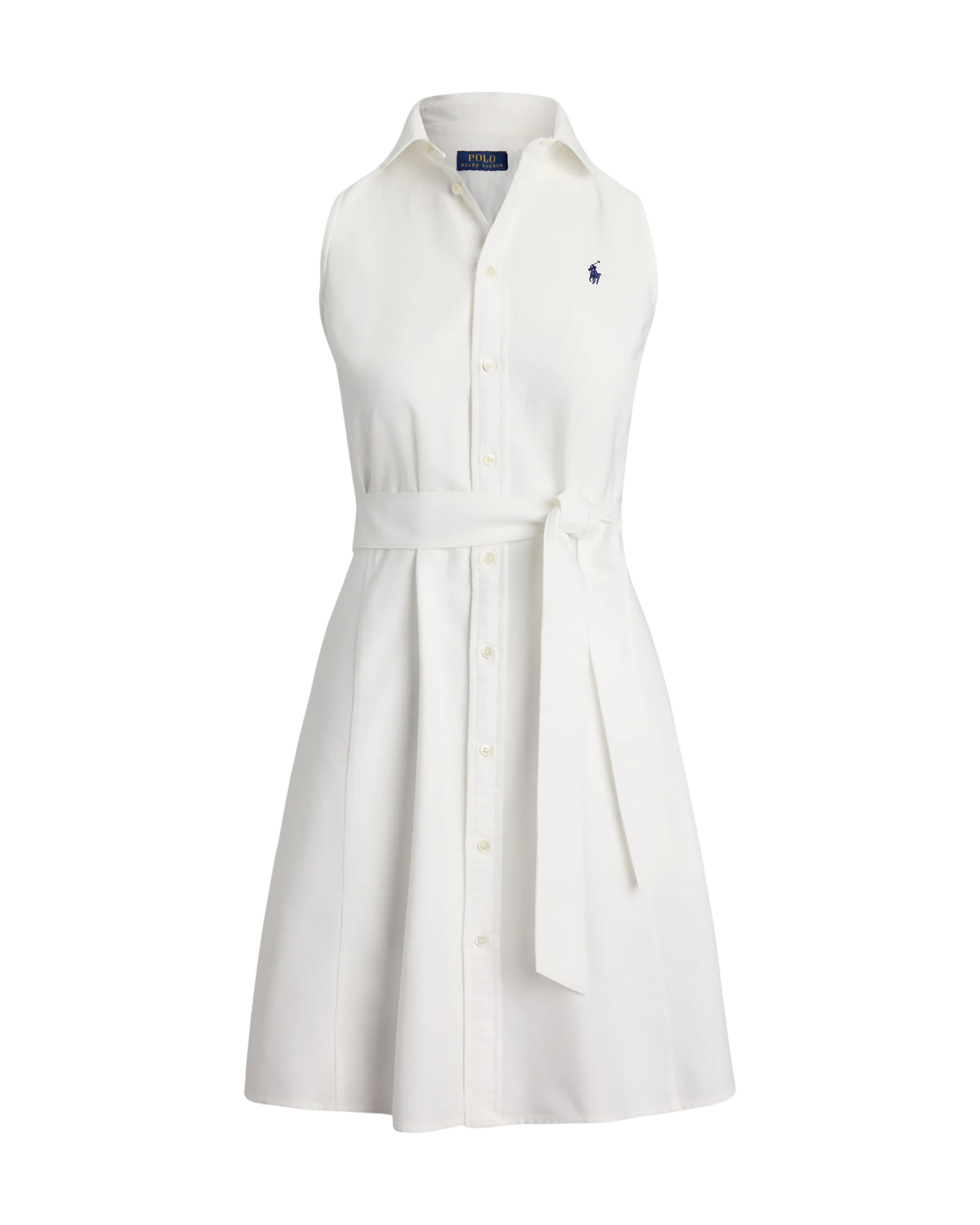 Vestido Blanco Oxford con cinturón - Polo Ralph lauren
