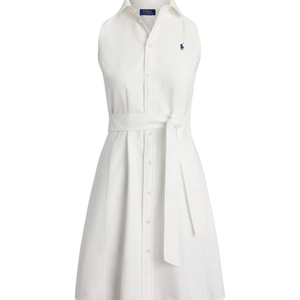 Vestido Blanco Oxford con cinturón - Polo Ralph lauren