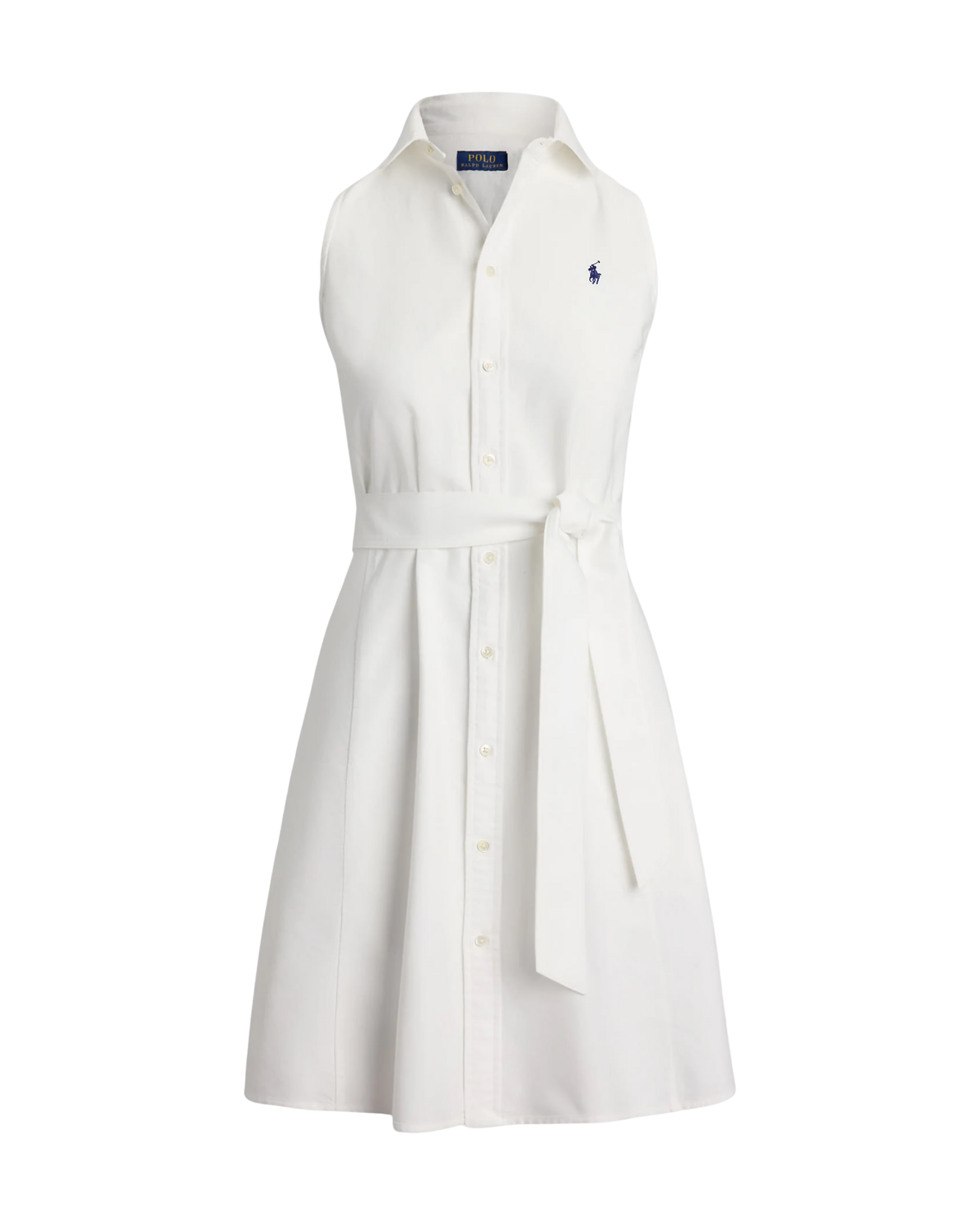 Vestido Blanco Oxford con cinturón - Polo Ralph lauren
